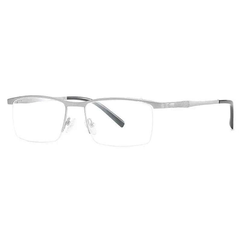 Unisex Square Semi-Rimless Alloy Prescription Glasses 6303 — view 8 | Rx Spectacle