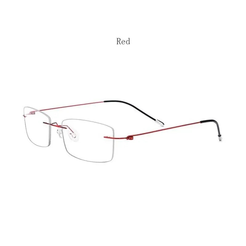 Women's Rectangular Rimless Titanium Prescription Glasses P8361 — view 12 | Rx Spectacle