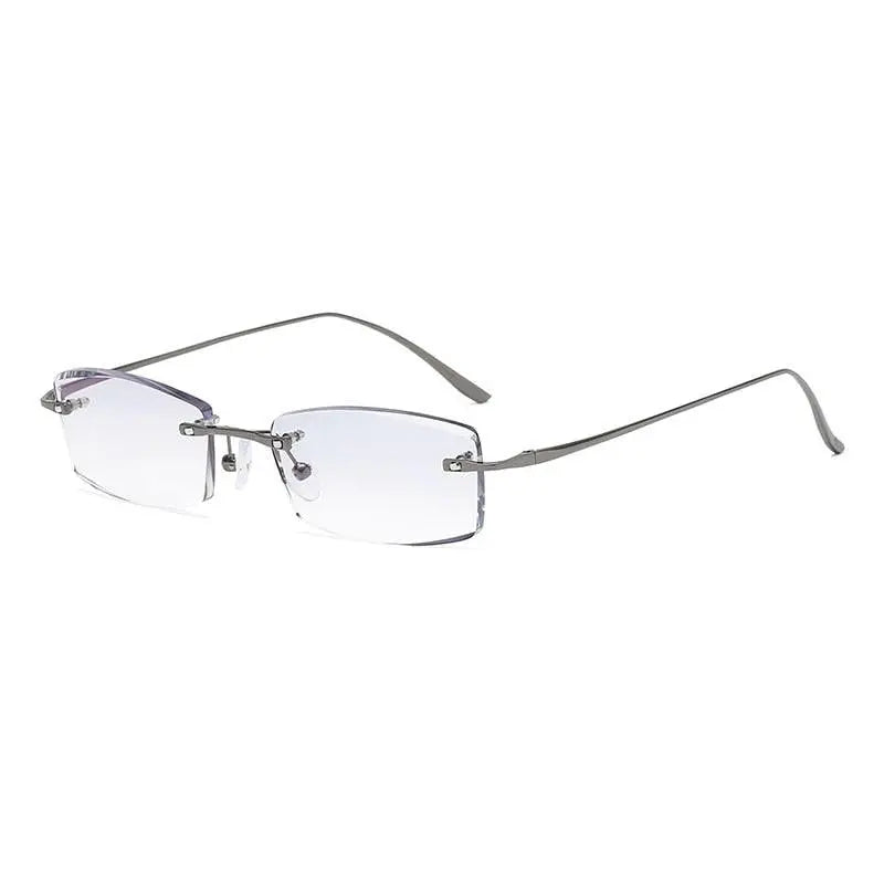 Unisex Square Rimless Titanium Prescription Glasses 2230 — view 5 | Rx Spectacle