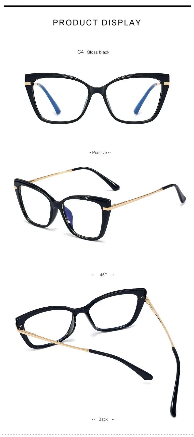 Women's Square Full Rim TR90 Prescription Glasses 95763 — view 12 | Rx Spectacle