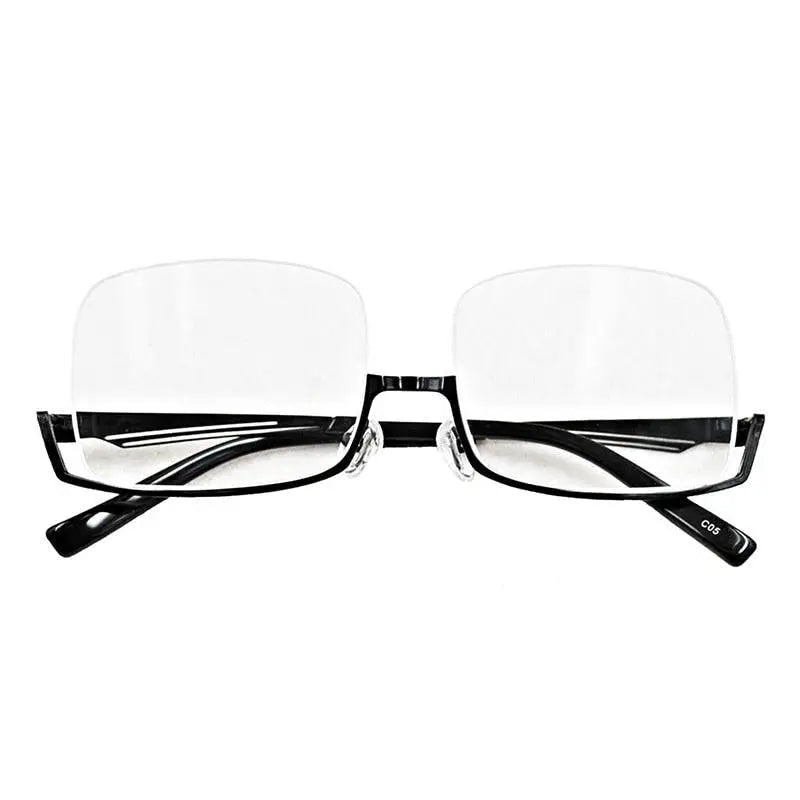 Men's Semi-Rimless Alloy Prescription Glasses YS01 — view 4 | Rx Spectacle