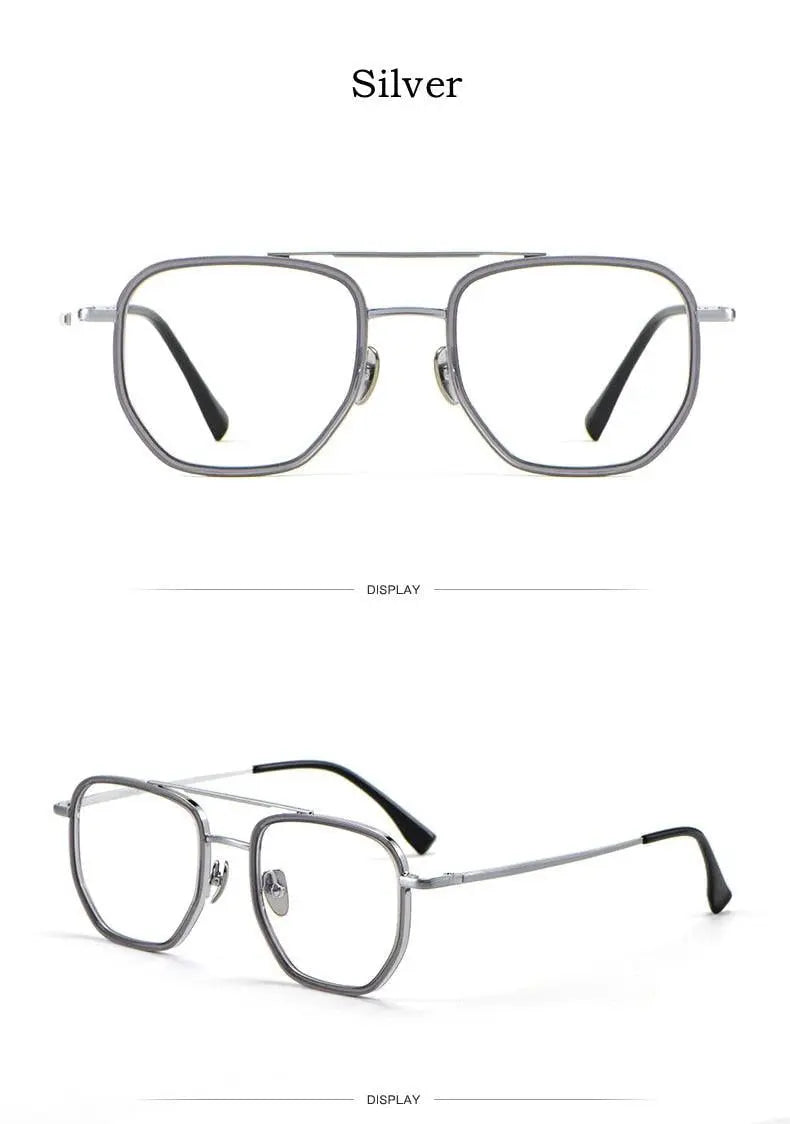 Unisex Full Rim Titanium Double Bridge Prescription Glasses L1361 — view 13 | Rx Spectacle