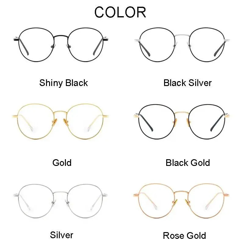 Unisex Round Full Rim Alloy Prescription Glasses 9905 — view 9 | Rx Spectacle