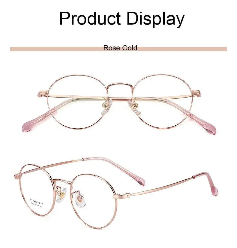 Unisex Round Full Rim Titanium Prescription Glasses 8123 — view 14 | Rx Spectacle