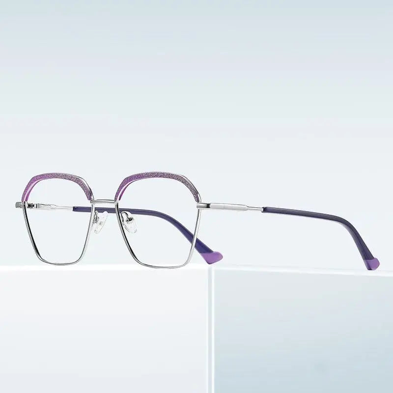 Women's Square Full Rim Alloy Prescription Glasses 3017 — view 2 | Rx Spectacle