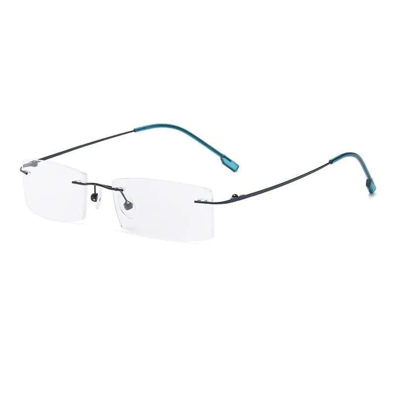 Unisex Rimless Titanium Prescription Glasses 522 — view 12 | Rx Spectacle