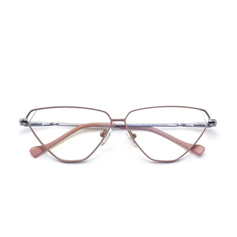 Women's Cat Eye Full Rim Alloy Prescription Glasses 3023 — view 8 | Rx Spectacle