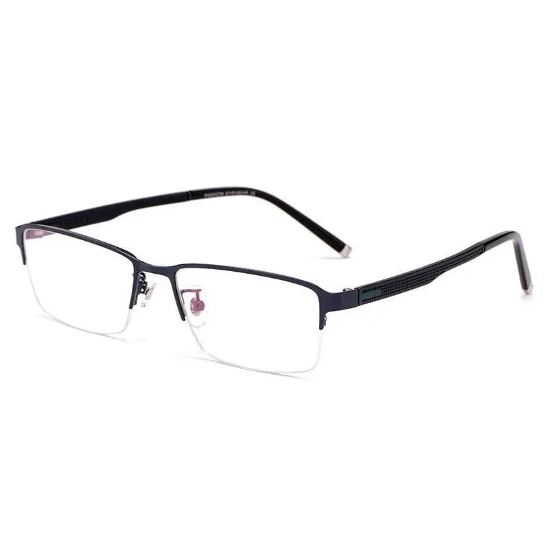 Men's Rectangular Semi-Rimless Alloy Prescription Glasses 3095 — view 6 | Rx Spectacle
