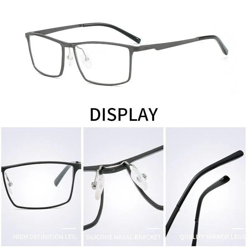 Men's Square Full Rim Titanium Prescription Glasses 6330 — view 8 | Rx Spectacle