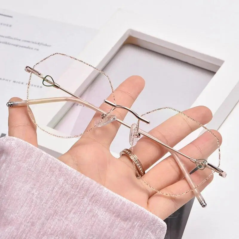 Women's Rimless Alloy Prescription Glasses H8170 — view 2 | Rx Spectacle