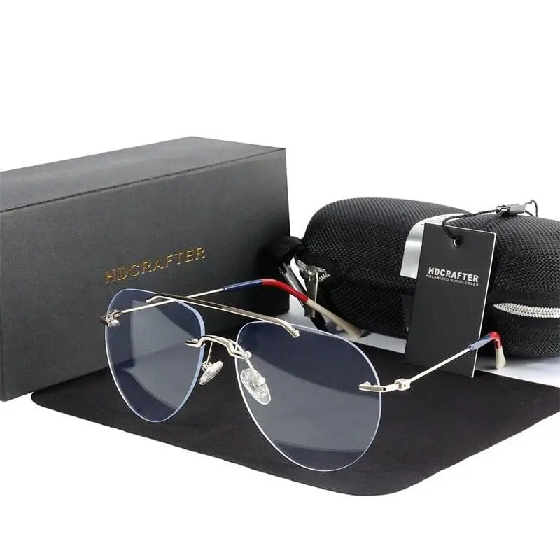 Unisex Round Rimless Alloy Double Bridge Prescription Glasses 81870 — view 2 | Rx Spectacle