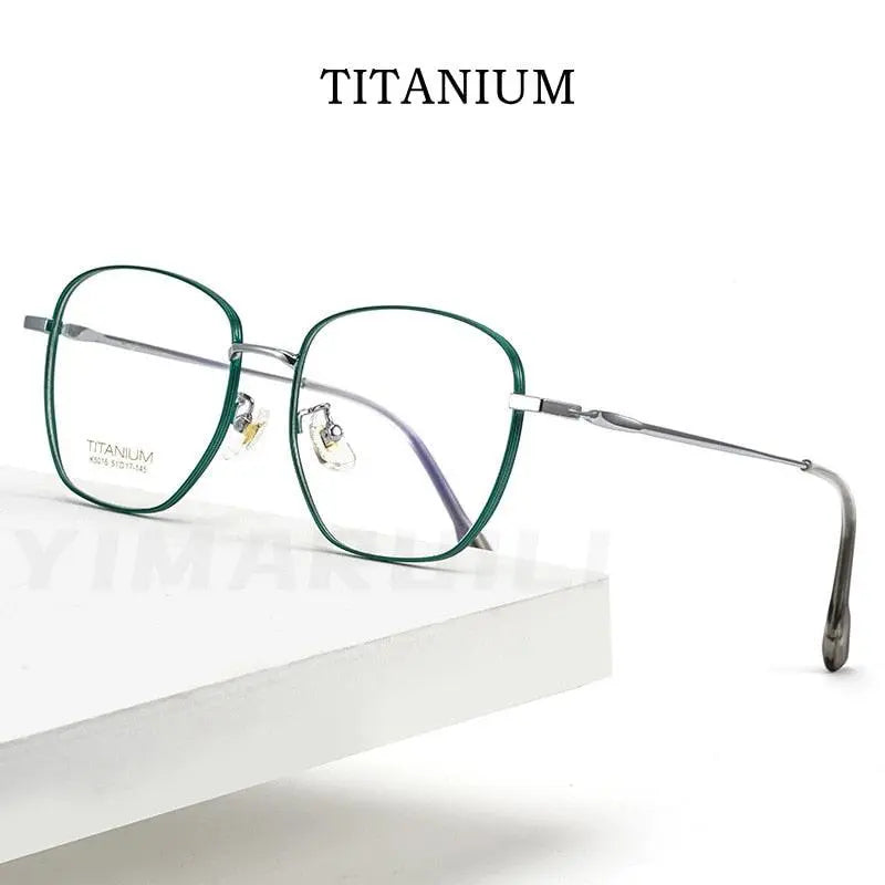 Unisex Square Full Rim Titanium Prescription Glasses 02K5016 — view 2 | Rx Spectacle