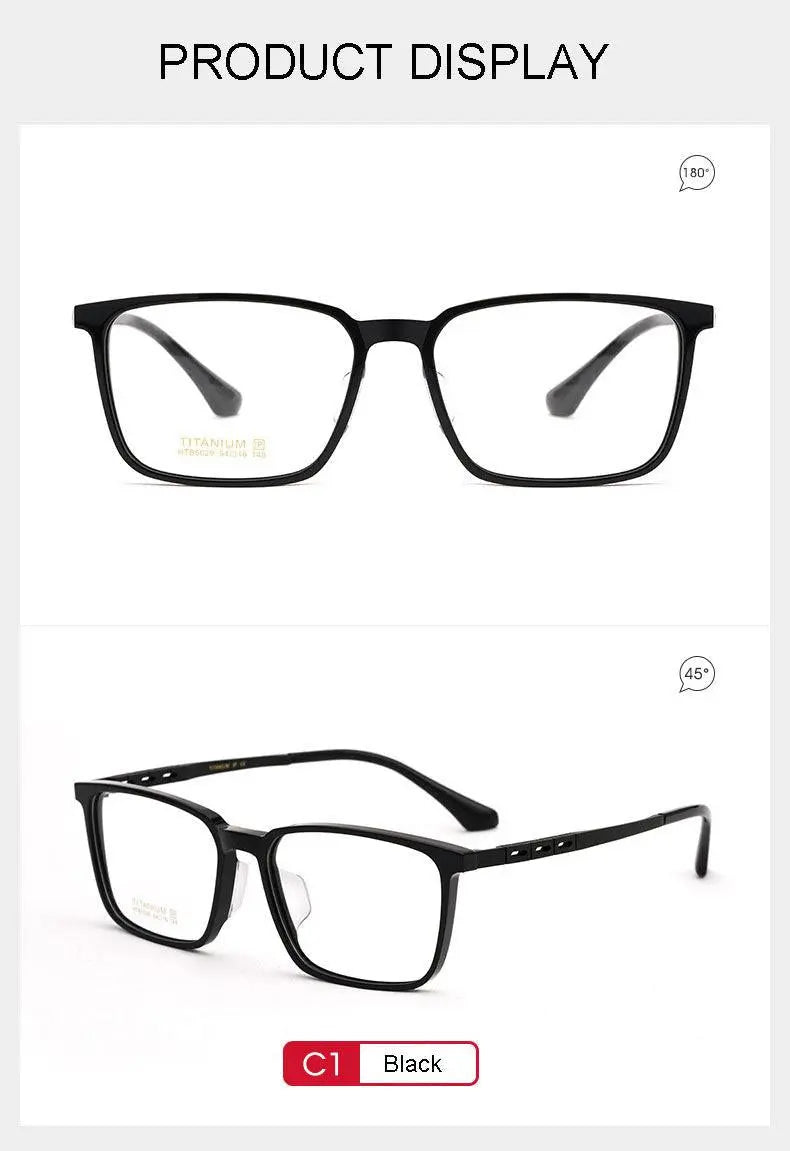 Men's Square Full Rim Titanium Prescription Glasses 5020 — view 11 | Rx Spectacle