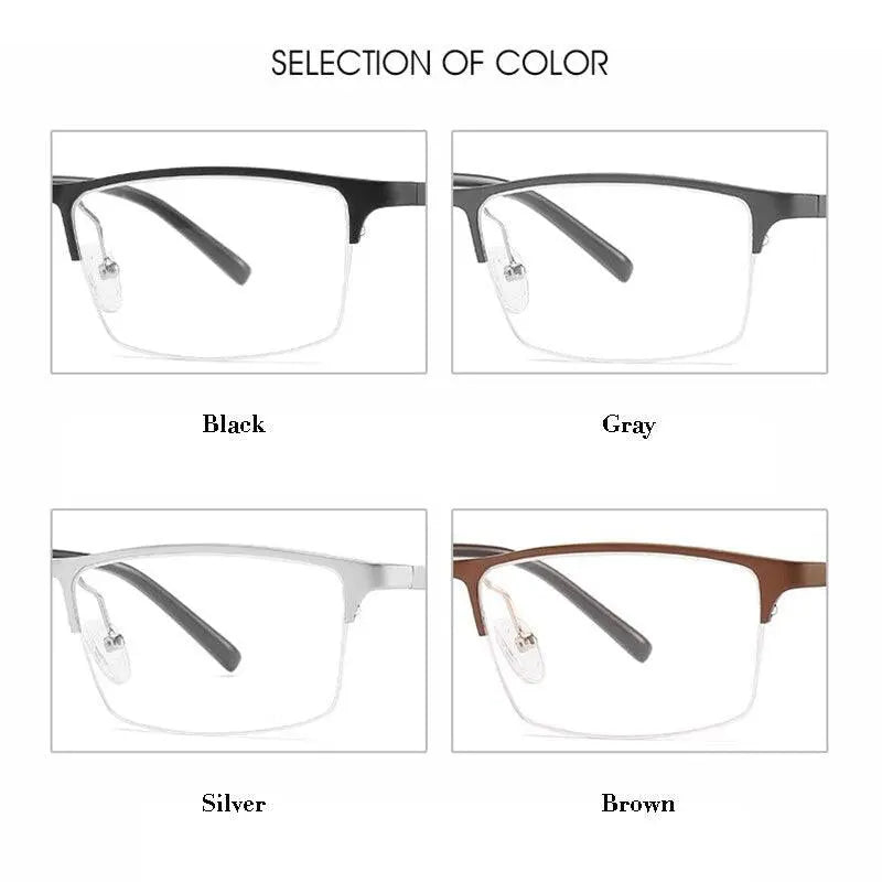 Unisex Square Semi-Rimless Alloy Prescription Glasses CX6342 — view 9 | Rx Spectacle