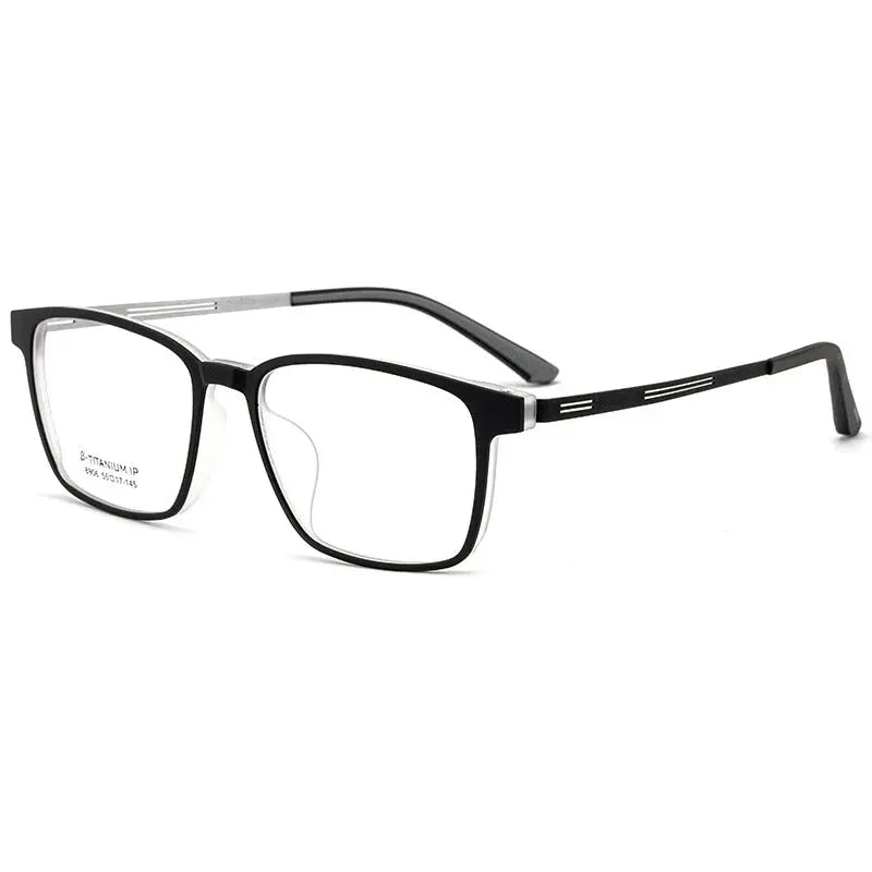 Men's Square Full Rim Titanium Prescription Glasses 8906 — view 7 | Rx Spectacle