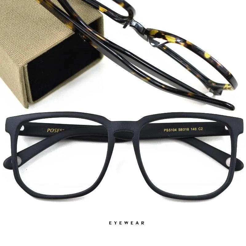 Unisex Square Full Rim Wood Oversized Prescription Glasses Ps5104 — view 7 | Rx Spectacle
