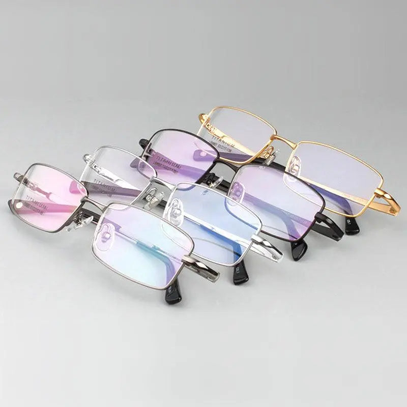 Men's Rectangular Full Rim Titanium Prescription Glasses 2256 — view 9 | Rx Spectacle