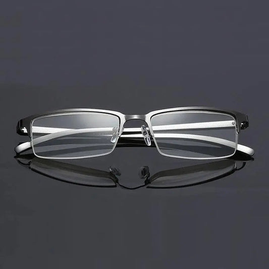 Unisex Semi-Rimless Alloy Reading Glasses Xm073 — view 1 | Rx Spectacle