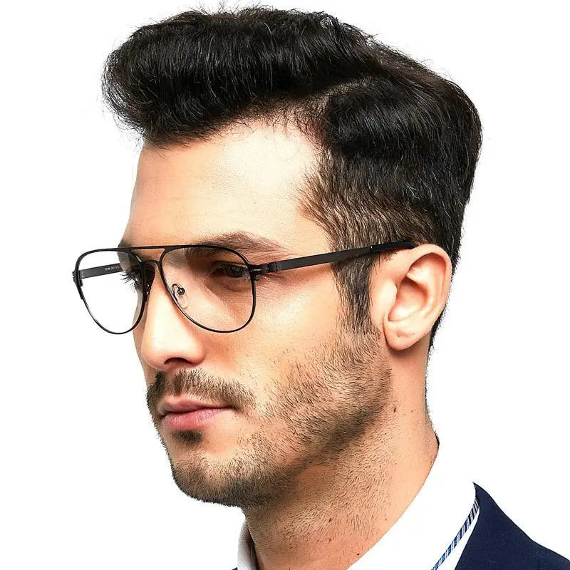 Men's Round Full Rim Alloy Double Bridge Prescription Glasses — view 2 | Rx Spectacle