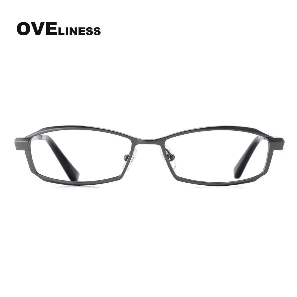 Men's Rectangular Full Rim Titanium Prescription Glasses P8718 — view 4 | Rx Spectacle