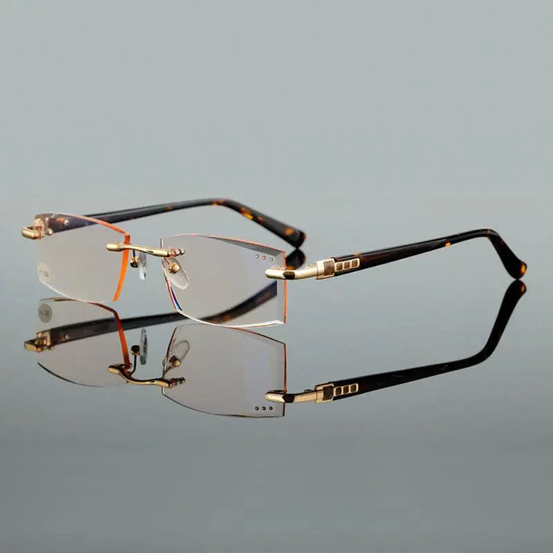 Men's Square Rimless Reading Glasses Cr802 — view 4 | Rx Spectacle