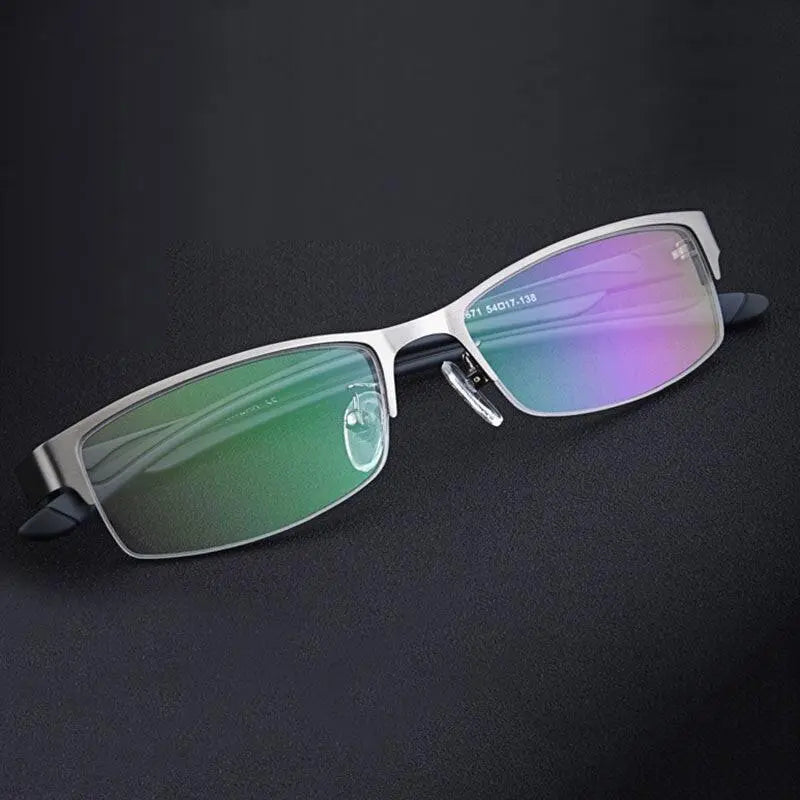 Unisex Semi-Rimless Stainless Steel Reading Glasses Xs671 — view 6 | Rx Spectacle