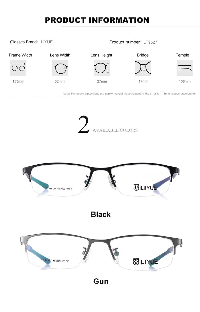 Women's Oval Semi-Rimless Titanium Prescription Glasses 29527 — view 2 | Rx Spectacle