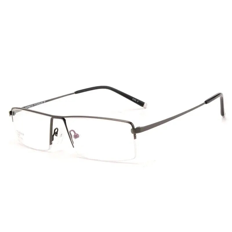 Men's Square Semi-Rimless Titanium Prescription Glasses 68095 — view 5 | Rx Spectacle