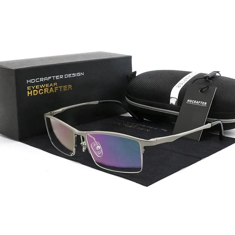 Men's Rectangular Semi-Rimless Alloy Prescription Glasses Lp6263 — view 2 | Rx Spectacle