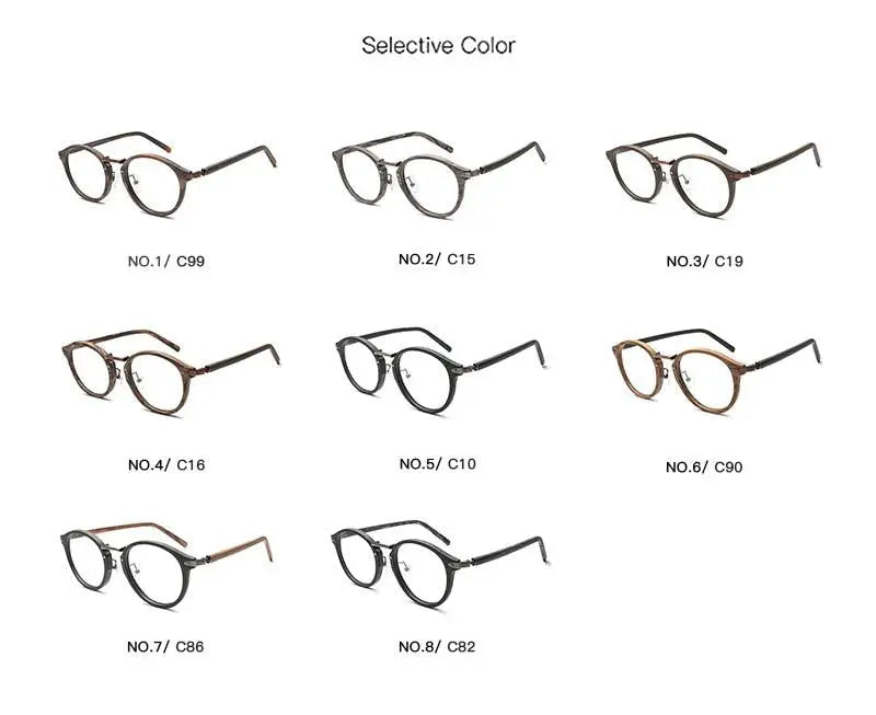 Unisex Round Full Rim Alloy Prescription Glasses Bc06 — view 17 | Rx Spectacle