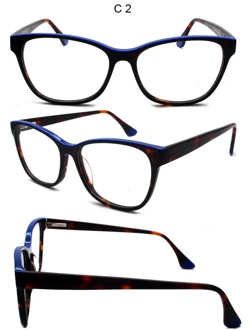 Unisex Square Full Rim Acetate Prescription Glasses 8043 — view 7 | Rx Spectacle