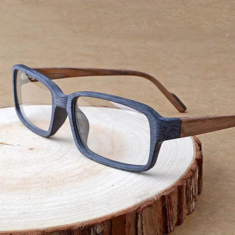 Unisex Rectangular Full Rim Wood Prescription Glasses Ta25596 — view 2 | Rx Spectacle