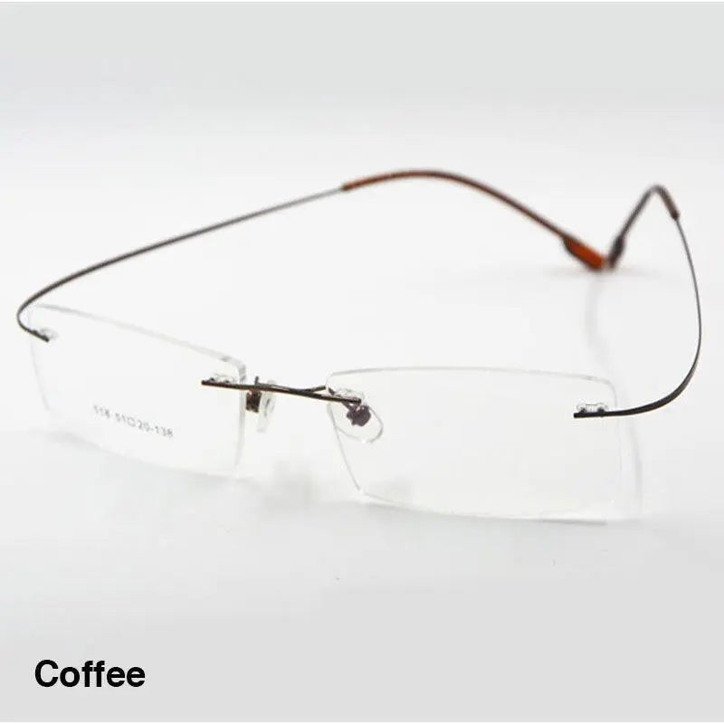 Unisex Square Rimless Titanium Prescription Glasses 2241 — view 14 | Rx Spectacle
