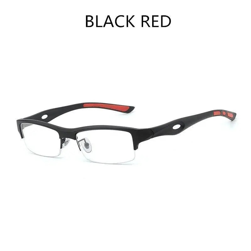 Men's Rectangular Semi-Rimless TR90 Prescription Glasses L1077 — view 10 | Rx Spectacle