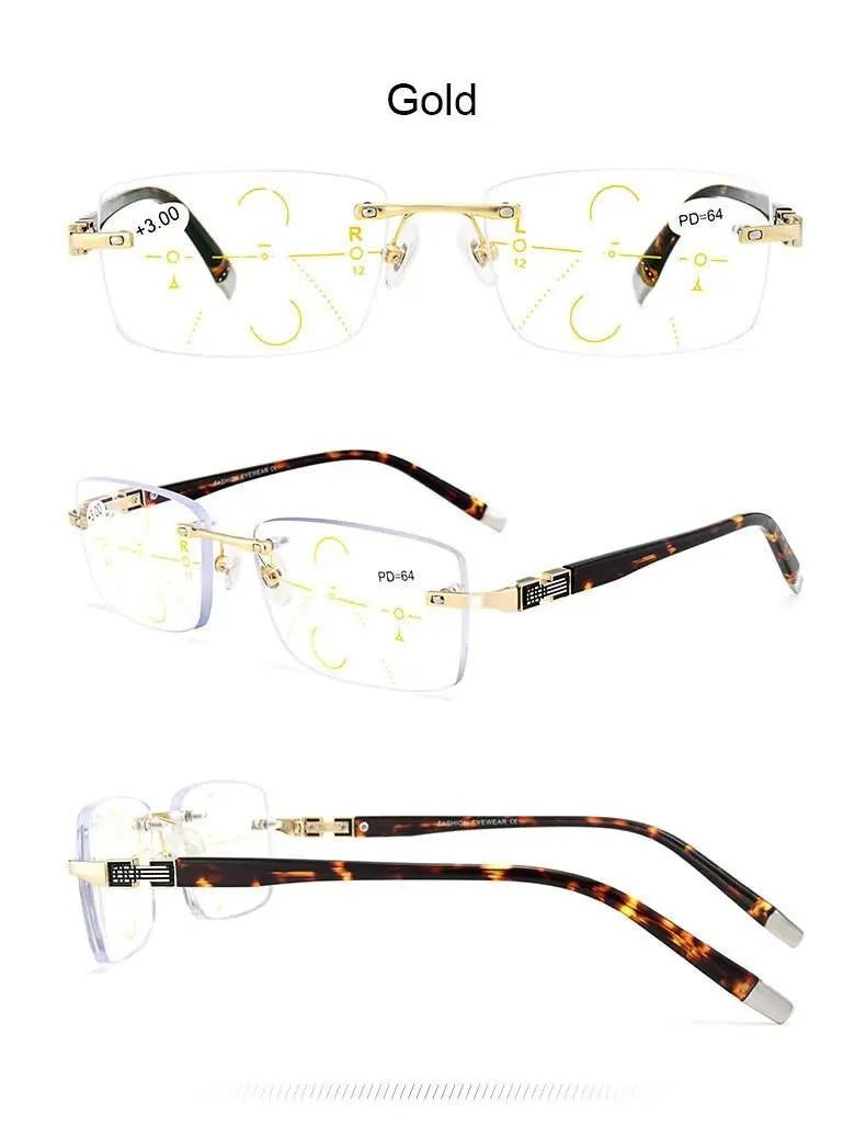 Men's Rimless Titanium Reading Glasses 656 — view 9 | Rx Spectacle