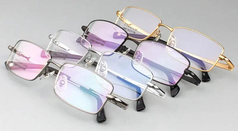 Men's Square Full Rim Titanium Prescription Glasses L9867 — view 10 | Rx Spectacle