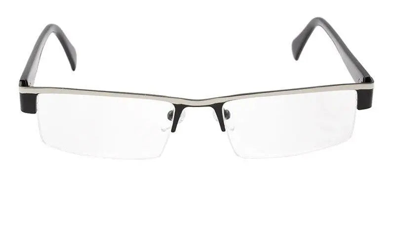 Men's Semi-Rimless Stainless Steel Reading Glasses D2015 — view 10 | Rx Spectacle