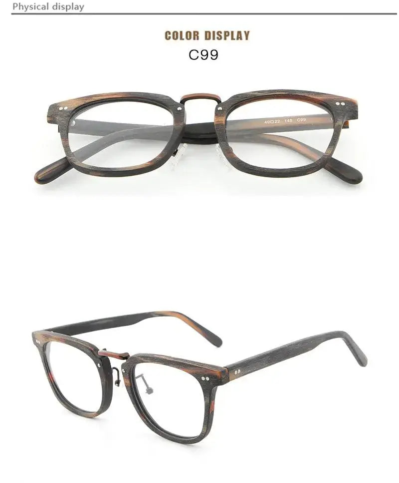 Unisex Square Full Rim Wood Prescription Glasses Lbh025 — view 24 | Rx Spectacle