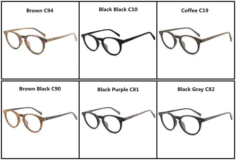 Unisex Round Full Rim Wood Prescription Glasses Lhb030 — view 15 | Rx Spectacle