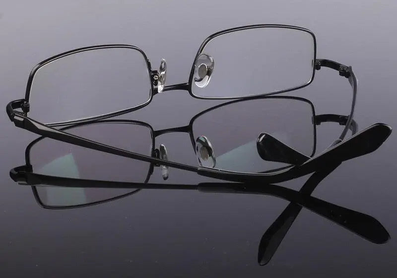 Men's Rectangular Full Rim Titanium Prescription Glasses 2256 — view 13 | Rx Spectacle