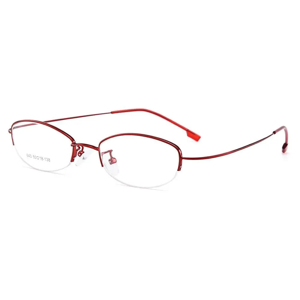 Women's Semi-Rimless Titanium Prescription Glasses Y643 — view 11 | Rx Spectacle