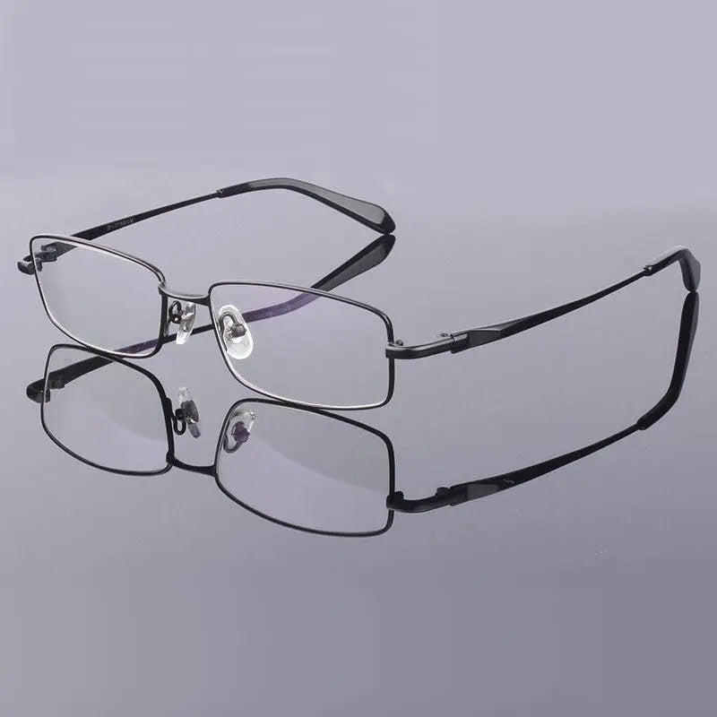 Men's Rectangular Full Rim Titanium Prescription Glasses 2256 — view 7 | Rx Spectacle