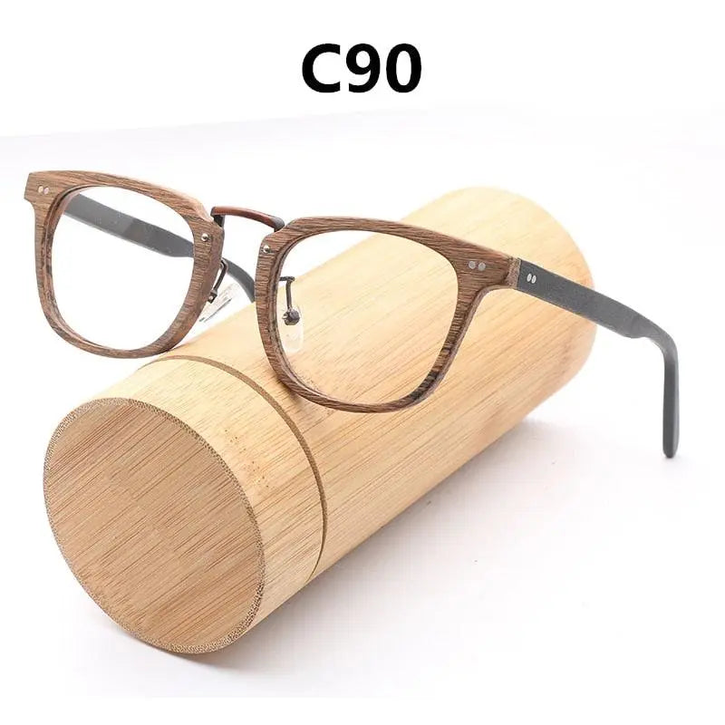 Unisex Square Full Rim Wood Prescription Glasses Lbh025 — view 3 | Rx Spectacle