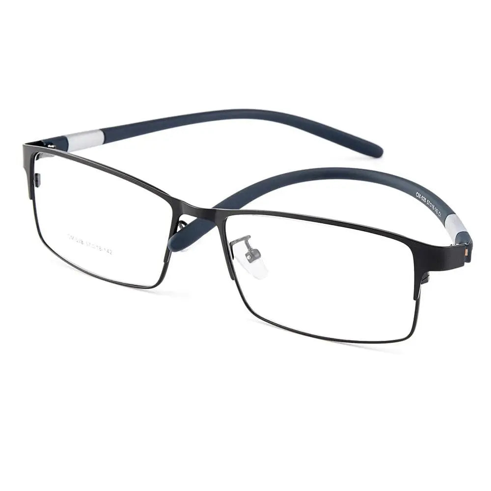 Men's Square Full Rim Titanium Prescription Glasses Y028 — view 9 | Rx Spectacle