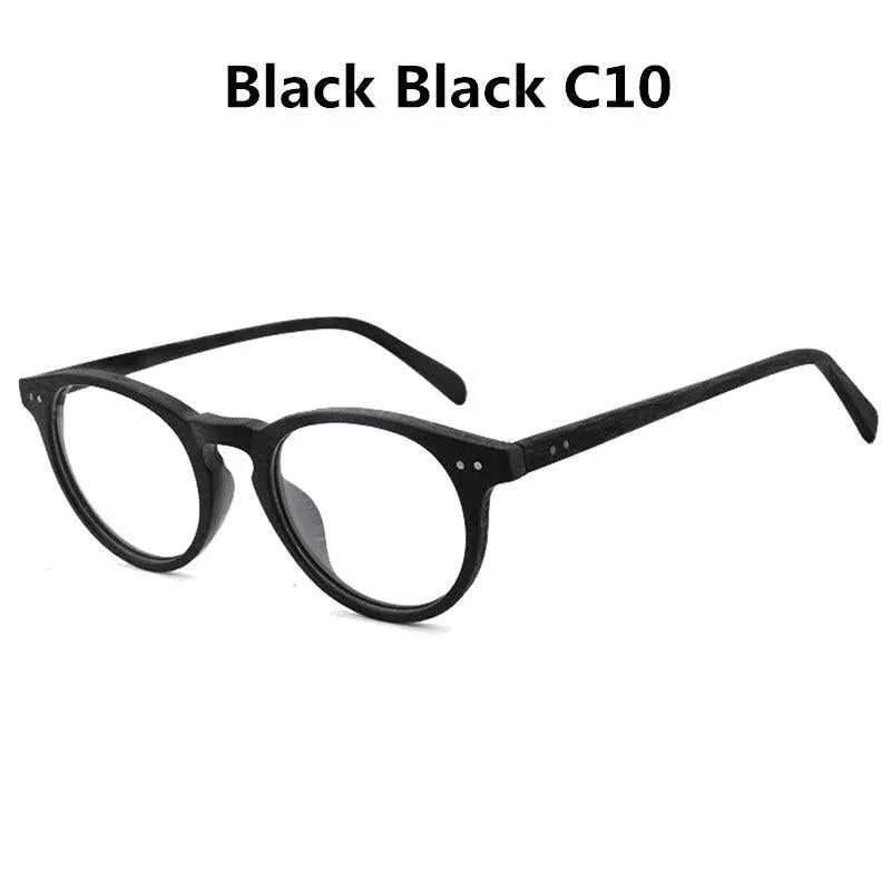 Unisex Round Full Rim Wood Prescription Glasses Lhb030 — view 4 | Rx Spectacle