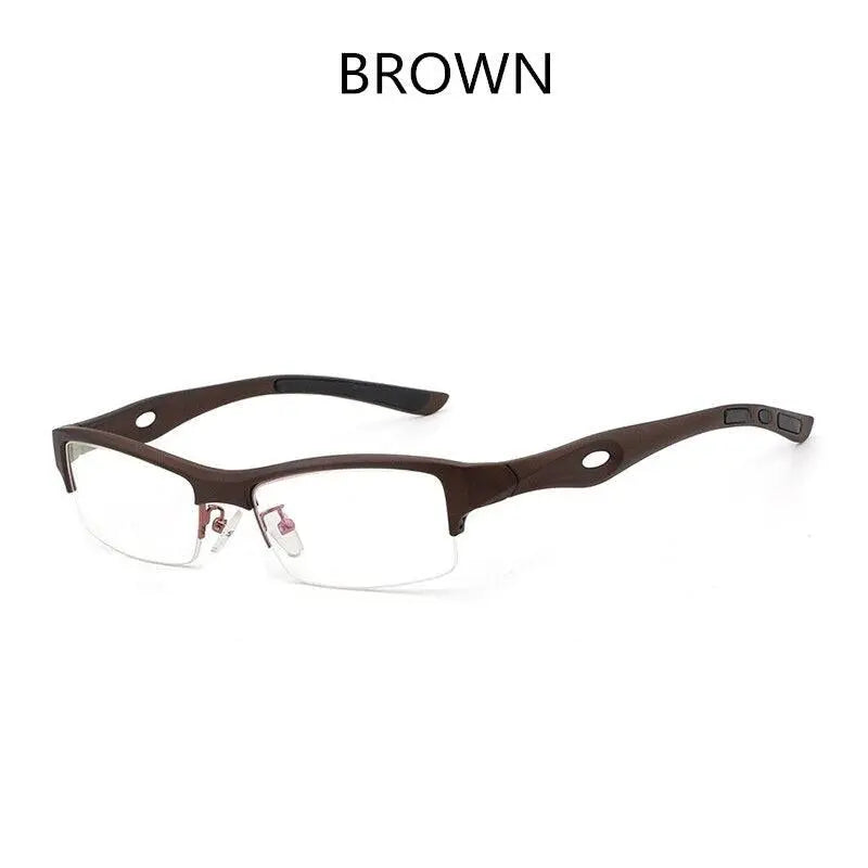 Men's Rectangular Semi-Rimless TR90 Prescription Glasses L1077 — view 5 | Rx Spectacle