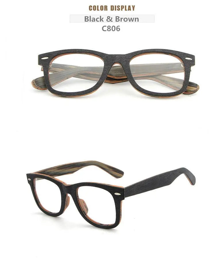Unisex Square Full Rim Wood Prescription Glasses Lhb031 — view 16 | Rx Spectacle