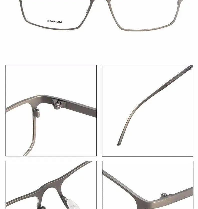 Men's Square Full Rim Titanium Prescription Glasses P8184 — view 18 | Rx Spectacle