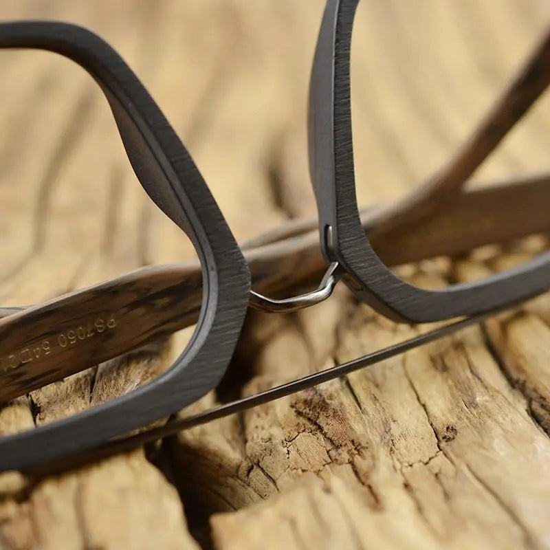 Men's Square Full Rim Wood Prescription Glasses Ps7050 — view 10 | Rx Spectacle