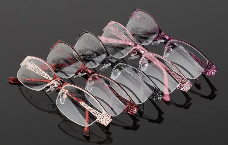 Women's Rectangular Semi-Rimless Alloy Prescription Glasses 99001 — view 5 | Rx Spectacle